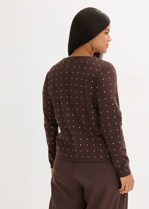 Longsleeve met strass-applicatie, bonprix