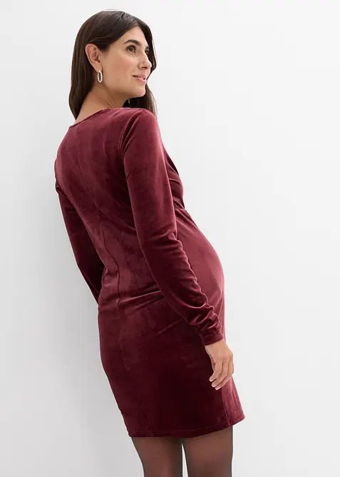 Zwangerschaps- en voedingsjurk van zacht fluweel, bonprix