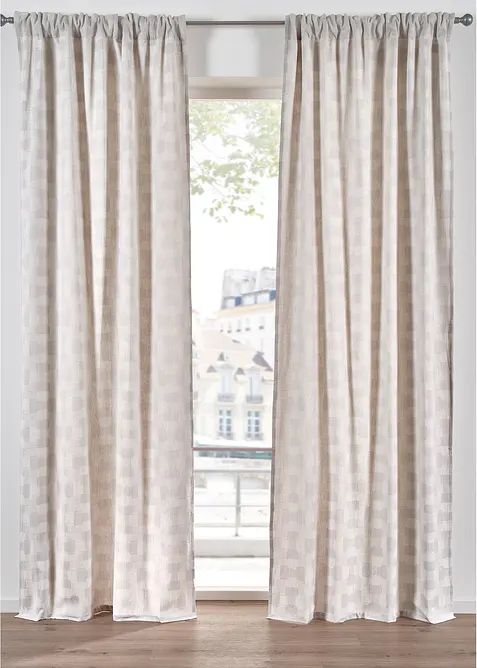 Jacquard gordijn van biologisch katoen (1 stuk), bonprix