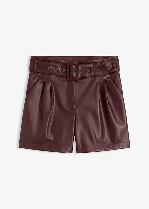 Imitatieleren short met riem, bonprix