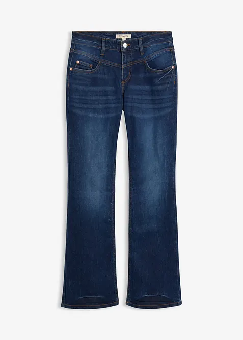 Mid waist stretch jeans, bootcut, bonprix