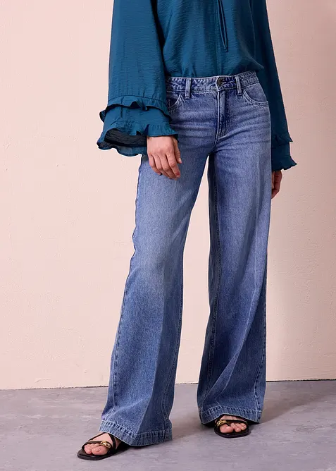 Wide leg jeans, low stretch, full length, bonprix
