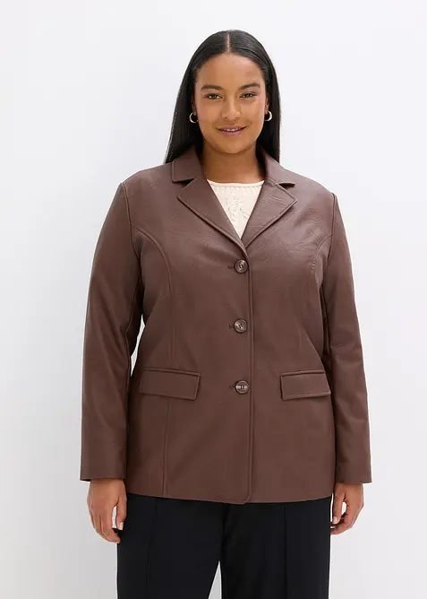 Lange blazer van imitatieleer, bonprix