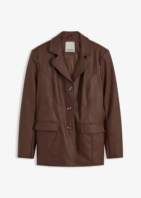 Lange blazer van imitatieleer, bonprix