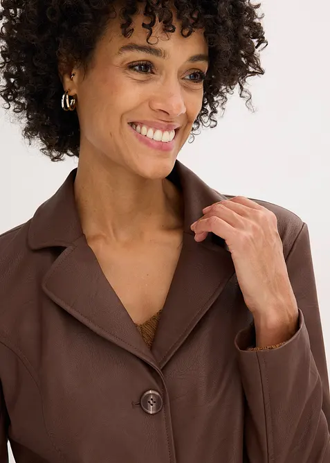 Lange blazer van imitatieleer, bonprix