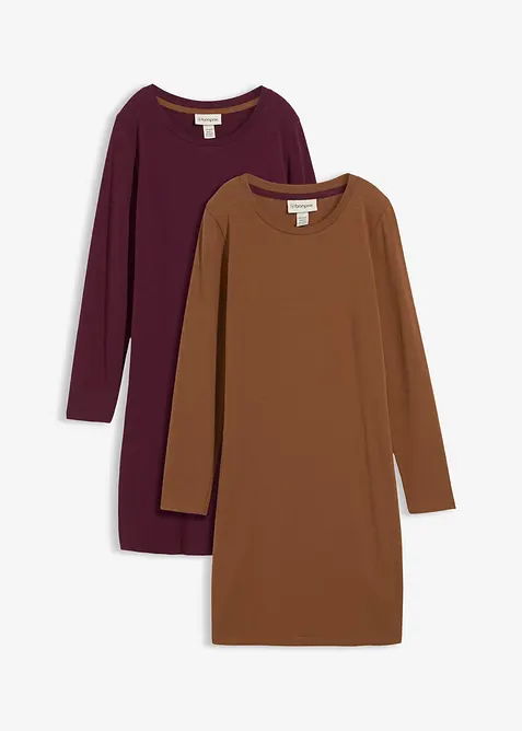 Jersey jurk (set van 2), bonprix