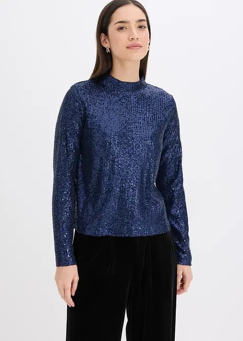 Blouse met pailletten, bonprix