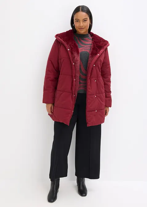 Gewatteerde jas met imitatiebont, bonprix