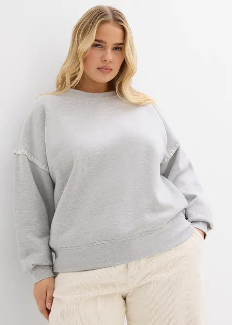 Oversized sweater in een katoenmix, bonprix