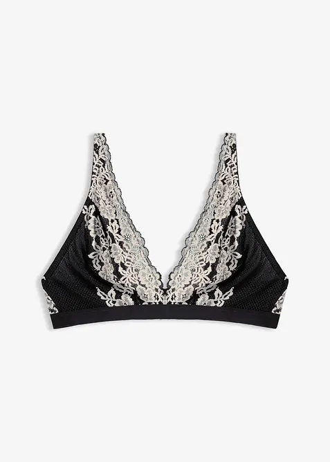 Bralette van tweekleurig kant, bonprix