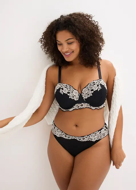 Balconette bh met tweekleurig kant (set van 2), bonprix