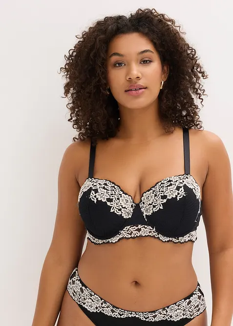 Balconette bh met tweekleurig kant (set van 2), bonprix
