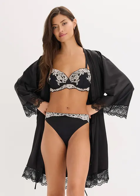 Slip van tweekleurig kant (set van 2), bonprix