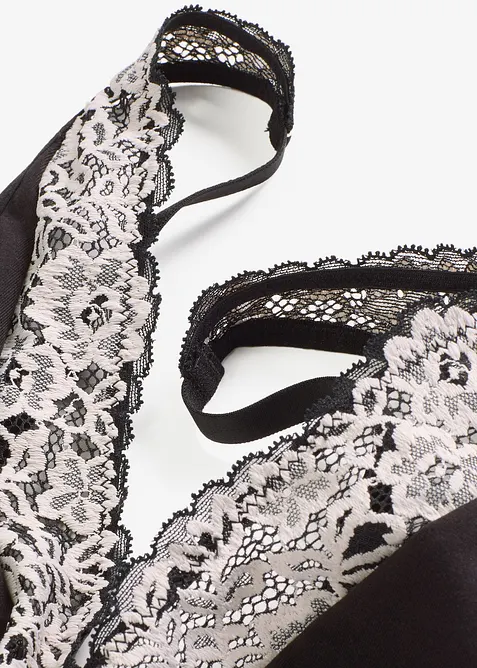 Bralette zonder beugels met biologisch katoen en kant, bonprix