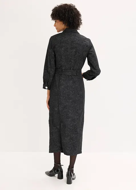 Twill jurk met riem (2-dlg. set), bonprix