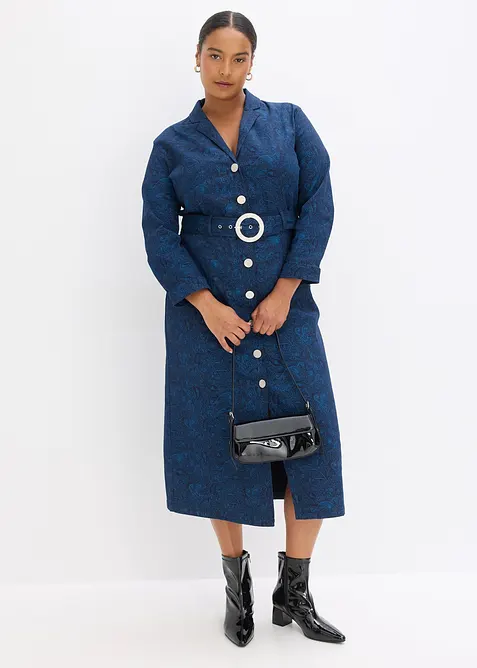 Twill jurk met riem (2-dlg. set), bonprix