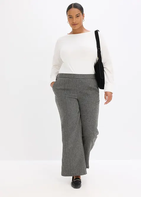 Longsleeve van katoen met mouwen van popeline, bonprix