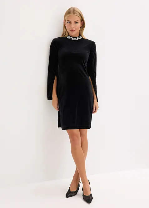 Mini jurk van soepel velours, bonprix