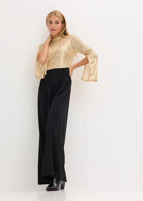 Jersey jumpsuit met pailletten, bonprix