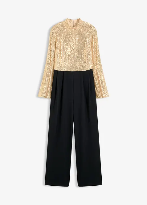 Jersey jumpsuit met pailletten, bonprix