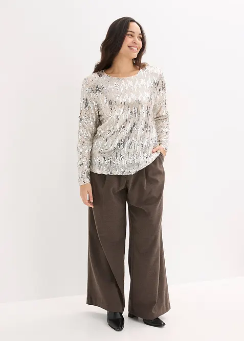 Longsleeve met pailletten, bonprix