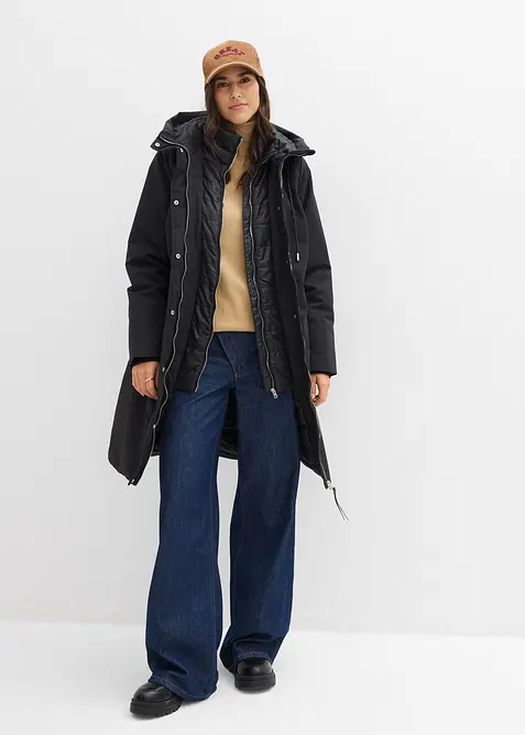 Waterafstotende, lange outdoor jas in 2-in-1 look, bonprix