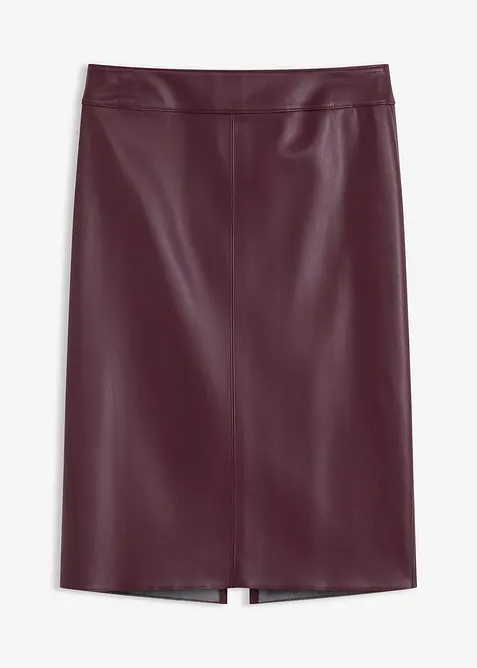 Knie-lange imitatiesuède rok met nauwsluitende pasvorm, bonprix