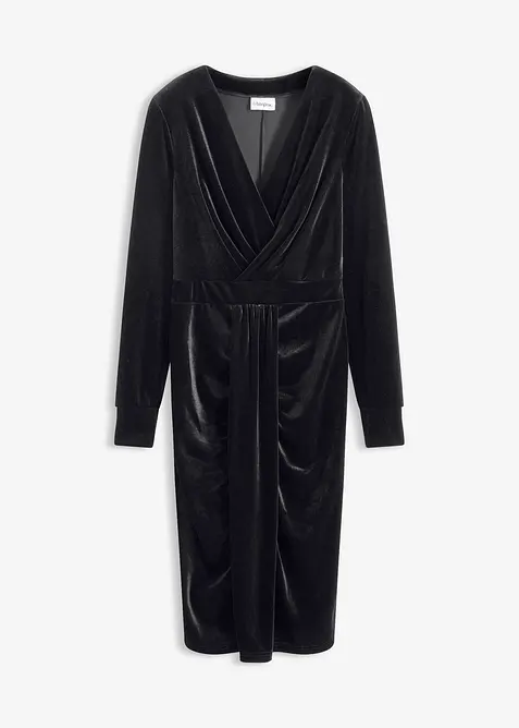 Midi jurk van soepelvallend fluweel, bonprix