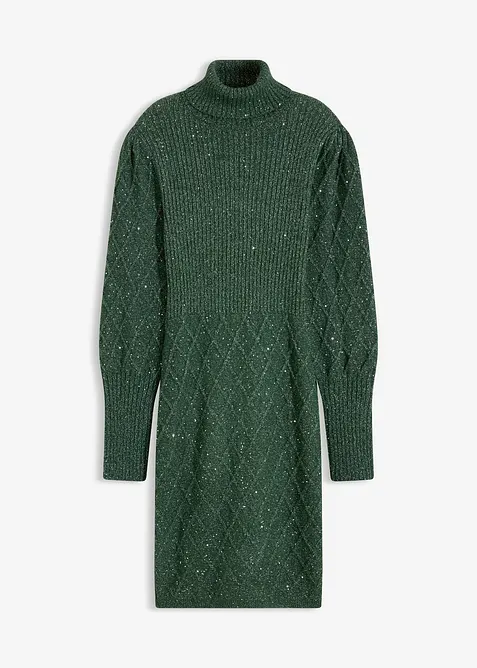 Gebreide jurk met pailletten, bonprix