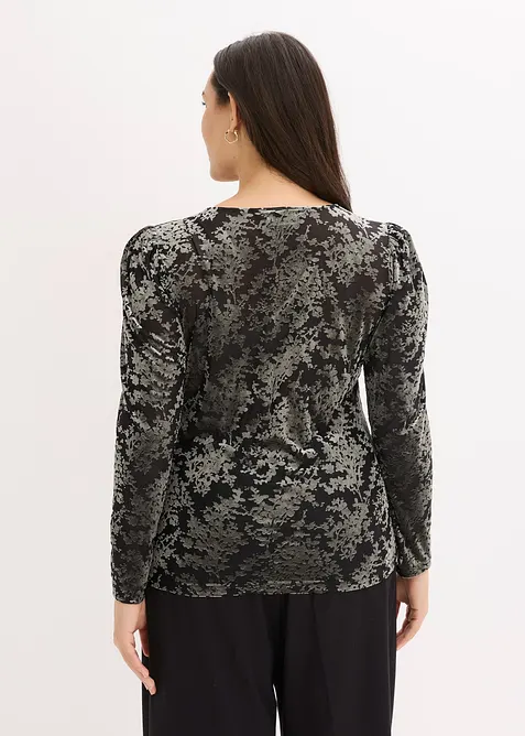 Longsleeve van D&eacute;vor&eacute; fluweel, bonprix