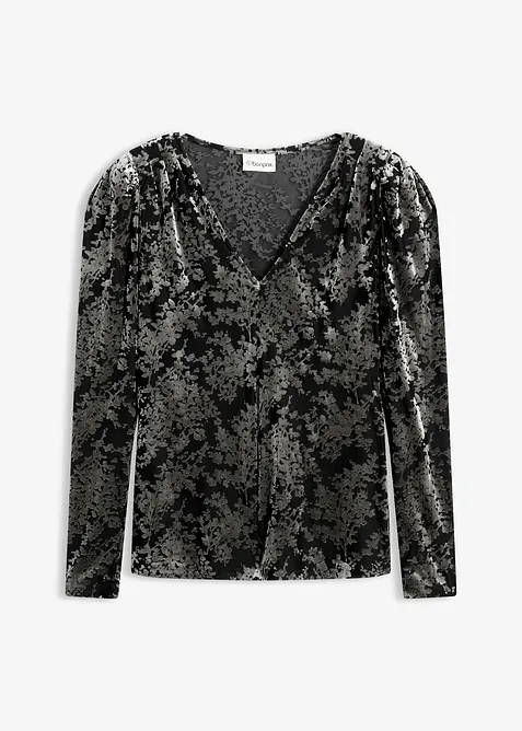 Longsleeve van D&eacute;vor&eacute; fluweel, bonprix