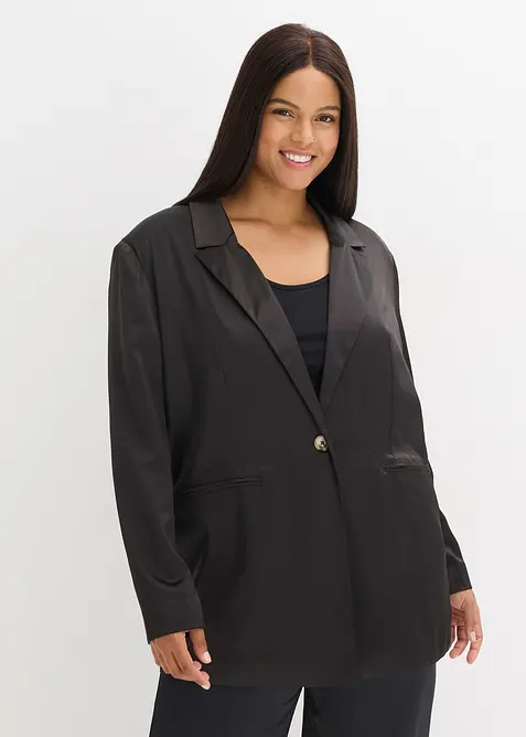 Oversized blazer van satijn, bonprix