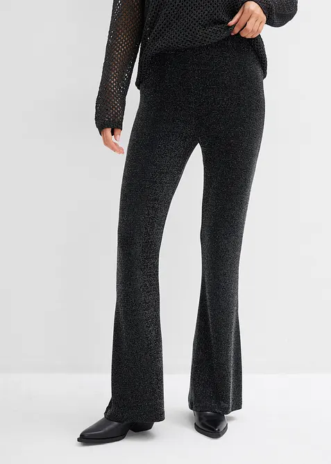 Flared legging met glitter, bonprix