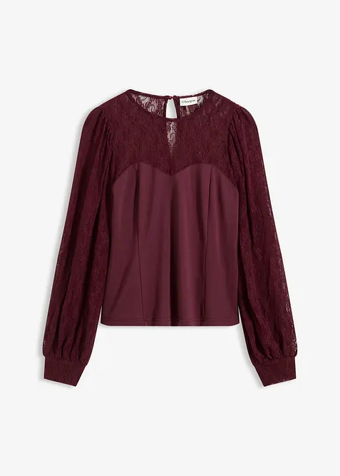 Longsleeve met kant, bonprix