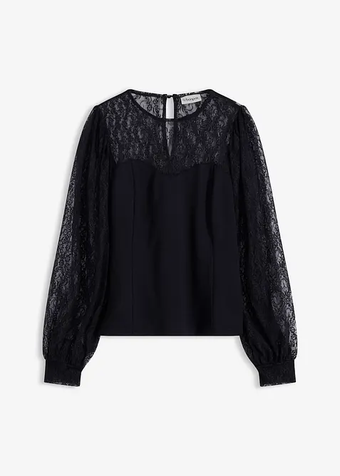 Longsleeve met kant, bonprix