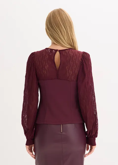 Longsleeve met kant, bonprix