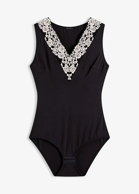 Body zonder beugels van zacht modal met kant, bonprix