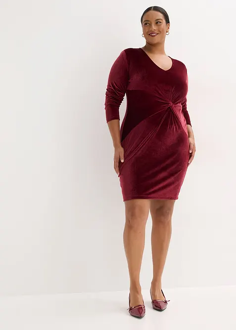 Mini jurk van glanzend fluweel, bonprix