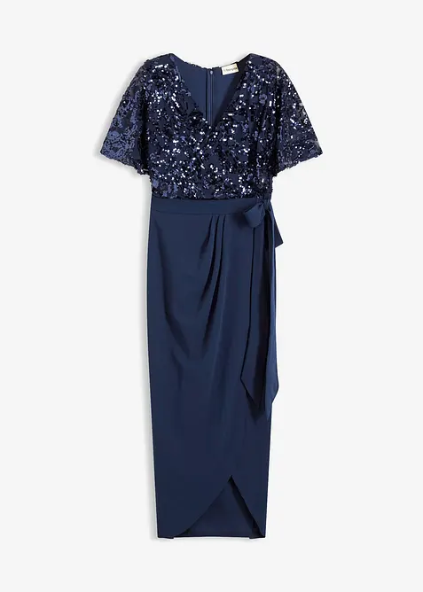 Maxi jurk met geborduurde pailletten, bonprix