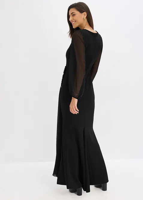 Maxi jurk met strass applicatie, bonprix