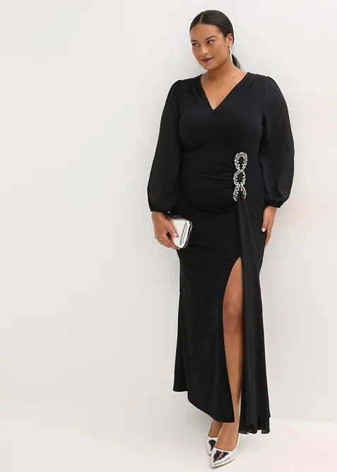 Maxi jurk met strass applicatie, bonprix