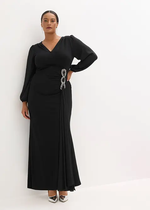 Maxi jurk met strass applicatie, bonprix