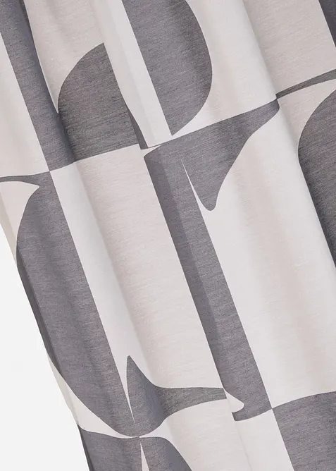 Transparant gordijn met grafisch motief van gerecycled polyester (1 stuk), bonprix