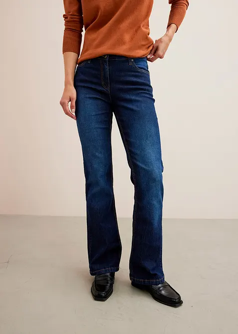 Bootcut stretch jeans, mid waist, bonprix