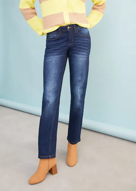 Straight jeans mid waist, stretch, bonprix
