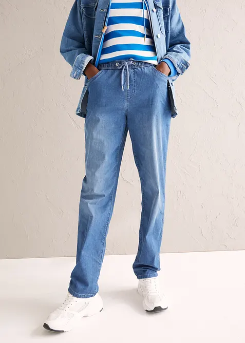 High waist instapjeans, straight (set van 2), bonprix