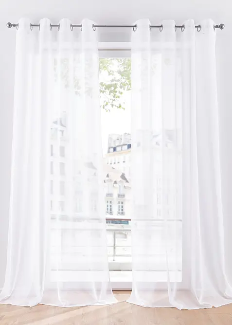 Transparant gordijn met fijne structuur (1 stuk), bonprix