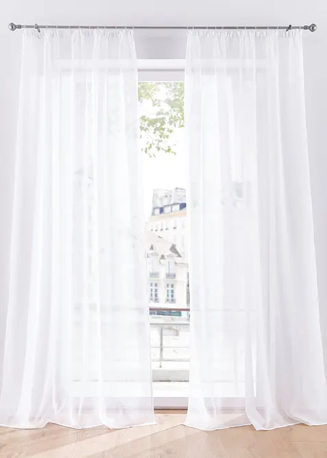 Transparant gordijn met fijne structuur (1 stuk), bonprix