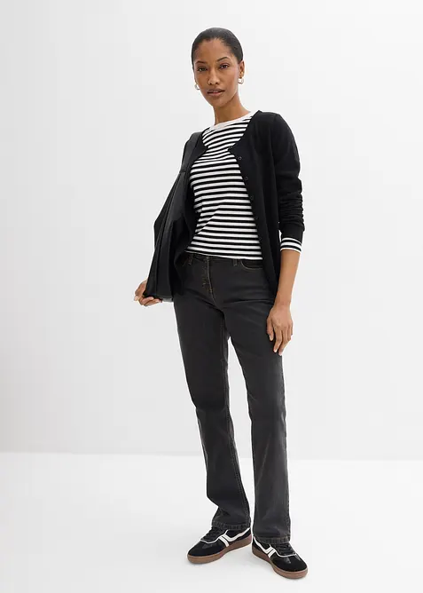 Mid waist stretch jeans, straight, bonprix