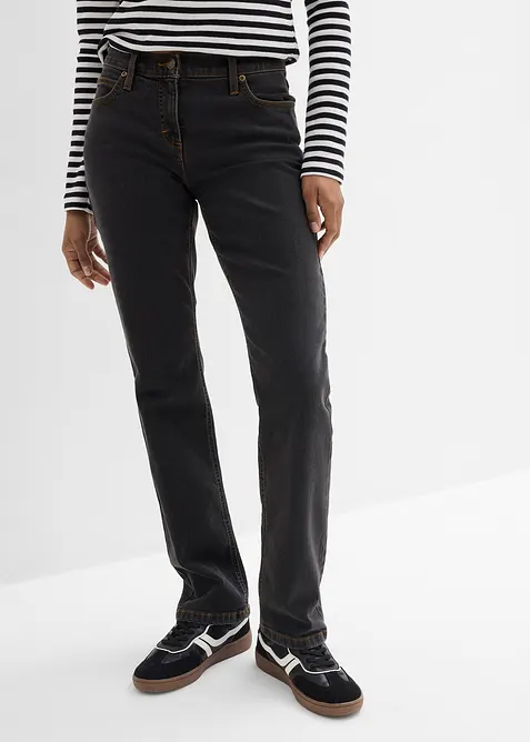 Mid waist stretch jeans, straight, bonprix
